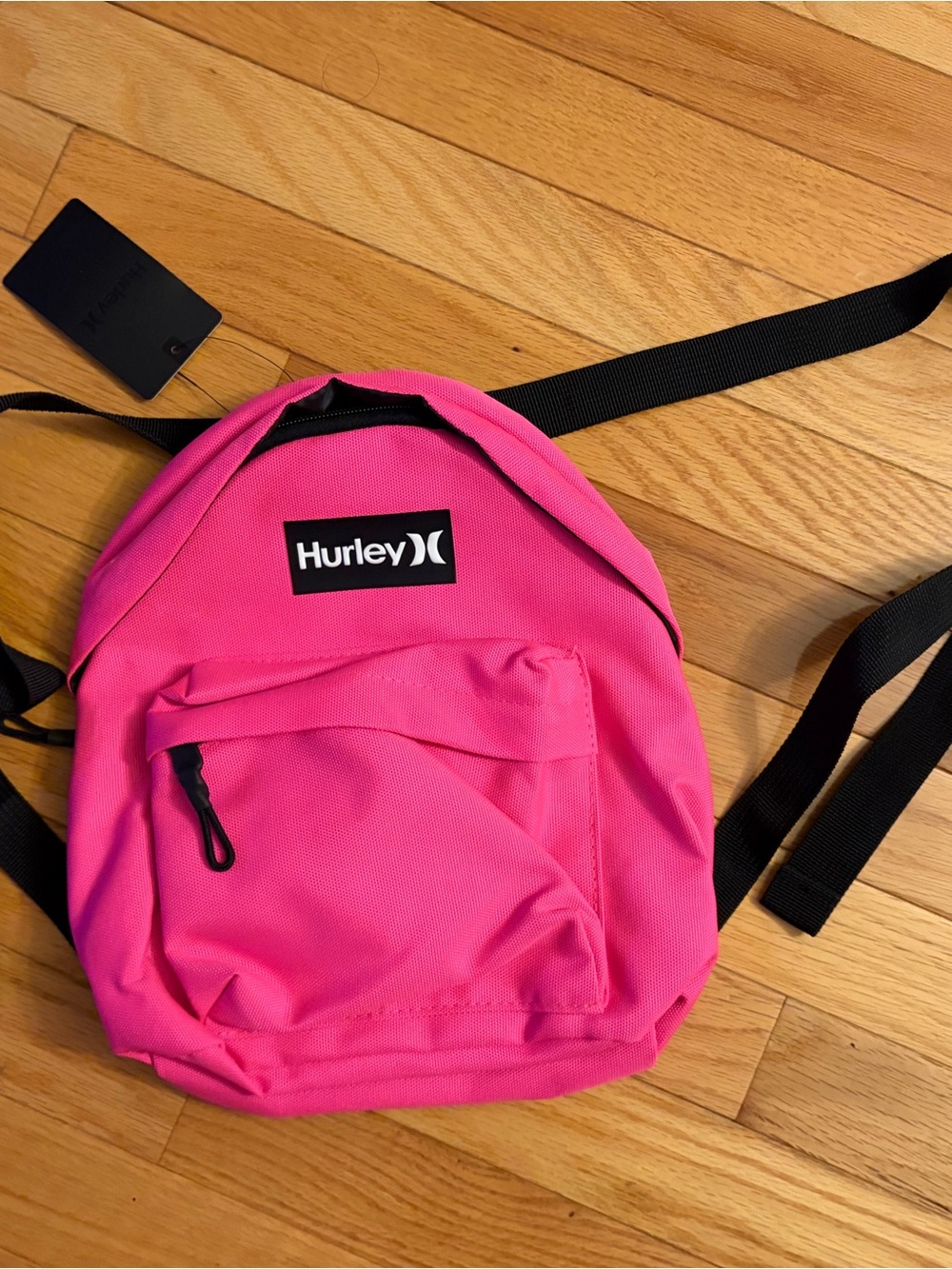 Hurley Hot Pink Mini Backpack with Black Straps